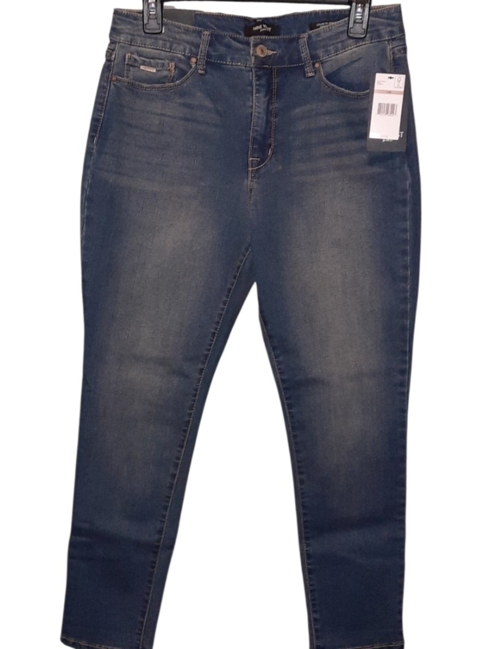 Nine West - Medium Blue Skinny Jeans with Tan Stitching